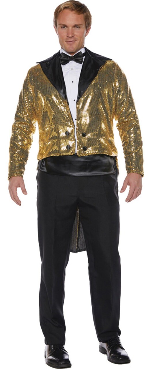 The Costume Center Gold Sequin Tailcoat Men Adult Halloween Costume - One Size